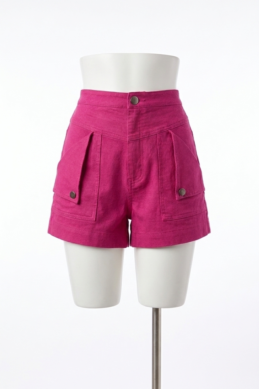 NEW ENTRO women's chelsea folded pockets shorts in magenta